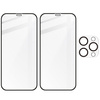 Szkło hartowane Bizon Glass Edge CF - 2 sztuki + ochrona na obiektyw, iPhone 12 Pro, czarne