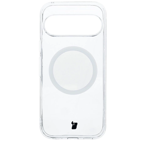 Etui z pierścieniem magnetycznym Bizon Case CrystalO do Google Pixel 10 / 10 Pro, przezroczyste