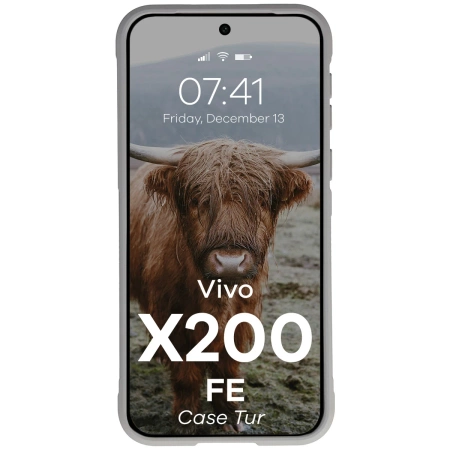 Pancerne etui Bizon Case Tur do Vivo X200 FE, jasnoszare