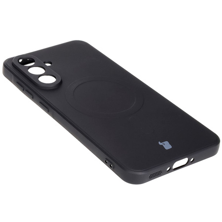 Silikonowe etui z pierścieniem magnetycznym Bizon Case Silicone Magnetic Sq do Galaxy A56 5G, czarne