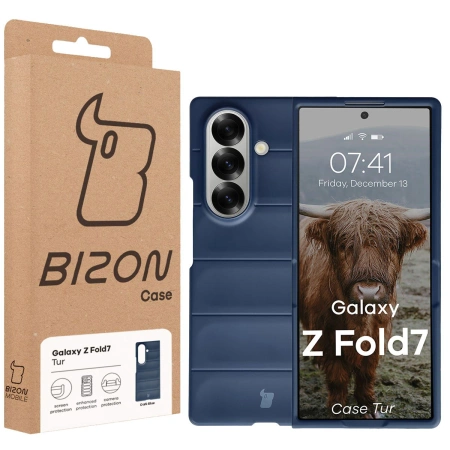 Pancerne etui Bizon Case Tur do Galaxy Z Fold7, granatowe