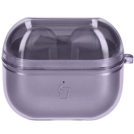 Elastyczne etui z karabińczykiem Bizon Case Headphone Clear do Samsung Galaxy Buds 3/3 Pro przeźroczysto-fioletowe