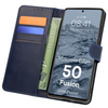 Etui z klapką Bizon Case Pocket do Motorola Edge 50 Fusion, granatowe