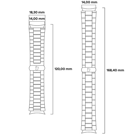 Pasek ze stali nierdzewnej Bizon Strap Watch Aura do Xiaomi Smart Band 10 / 9 / 9 NFC / 8, złoty