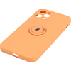 Etui Bizon Case Silicone Ring do iPhone 12 Pro, pomarańczowe