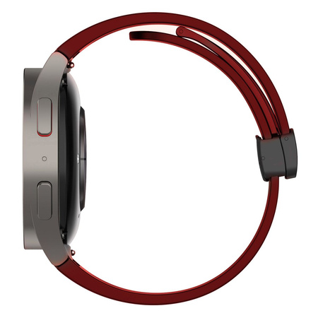 Silikonowy pasek Bizon Strap Watch Silicone L do Galaxy Watch FE/7/6/6 Classic/5/5 Pro/4/4 Classic, burgundowy