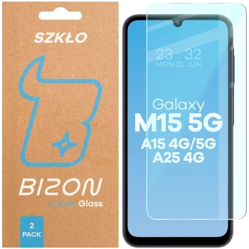Szkło hartowane Bizon Glass Clear Duo do Galaxy A15 4G/5G / A25 5G / M15 5G, 2 sztuki