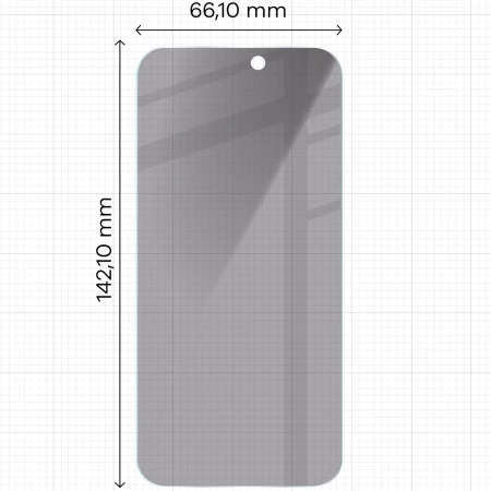 Prywatyzujące szkło hartowane Bizon Glass Clear Shadow Duo do iPhone 15 / 15 Pro / 16 , przyciemniane, 2 sztuki