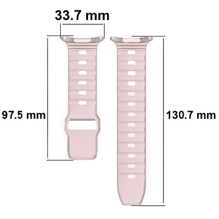 Silikonowy pasek Bizon Strap Watch Silicone do Galaxy Watch Ultra 47 mm, różowy