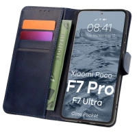 Etui z klapką Bizon Case Pocket do Xiaomi POCO F7 Pro / F7 Ultra, granatowe