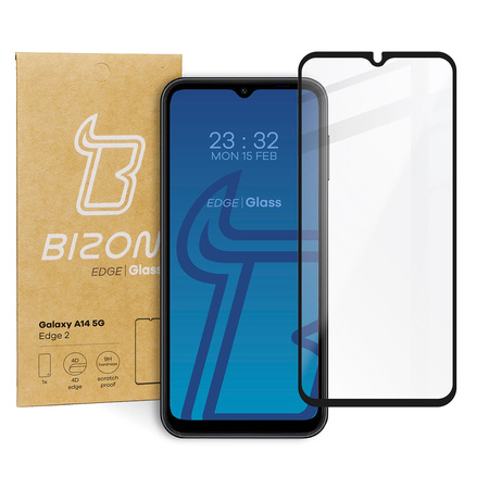 Szkło hartowane Bizon Glass Edge 2 do Galaxy A14 4G/5G, czarne