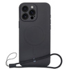Silikonowe etui z pierścieniem magnetycznym Bizon Case Silicone Magnetic do iPhone 16 Pro, czarne