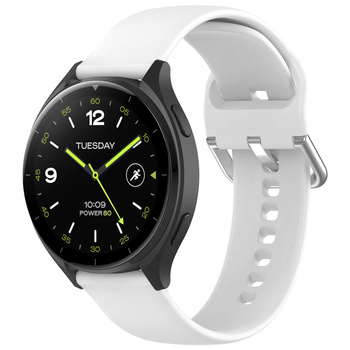 Pasek silikonowy do smartwatcha, Bizon Strap Watch Silicone Pro N, Quick Release 22 mm, biały