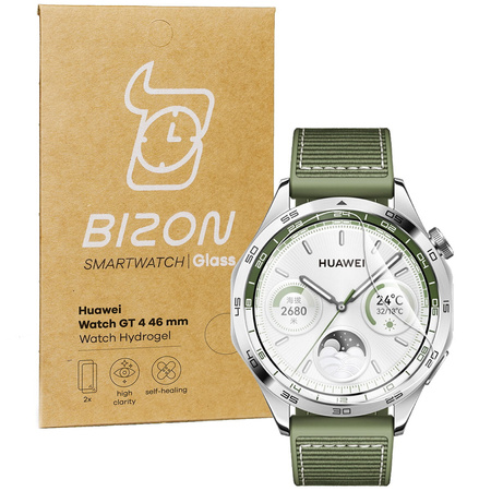 Folia hydrożelowa na ekran Bizon Glass Watch Hydrogel Duo do Huawei Watch GT 4 46 mm, 2 sztuki
