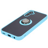 Etui z uchwytem na palec Bizon Case Hybrid Ring do Galaxy M15 5G, przydymione z jasnoniebieską ramką
