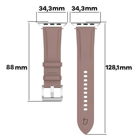 Skórzany pasek Bizon Strap Watch Casual do Apple Watch 44/45/46/49 mm, różowy