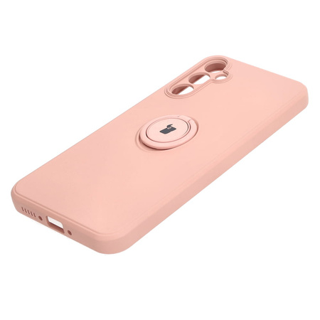 Etui Bizon Case Silicone Ring Sq do Galaxy A34 5G, jasnoróżowe