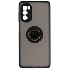 Etui z uchwytem na palec Bizon Case Hybrid Ring do Motorola Moto G52 / G82, przydymione z czarną ramką