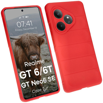 Pancerne etui Bizon Case Tur do Realme GT 6 / GT 6T / GT Neo6 SE, czerwone
