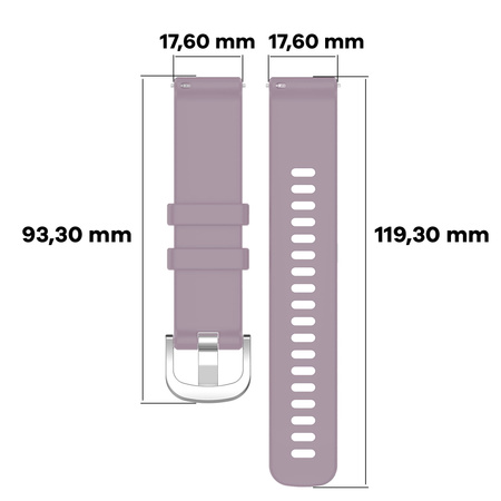 Pasek silikonowy do smartwatcha, Bizon Strap Watch Silicone Pro T, Quick Release 18 mm, jasnofioletowy