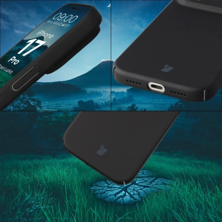 Etui Bizon Case Łupka do iPhone 17 Pro, czarne