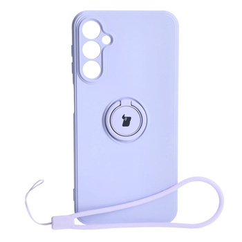 Etui Bizon Case Silicone Ring Sq do Samsung Galaxy A24, jasnofioletowe
