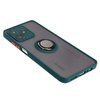 Etui z uchwytem na palec Bizon Case Hybrid Ring do Realme C53 / C51, przydymione z ciemnozieloną ramką