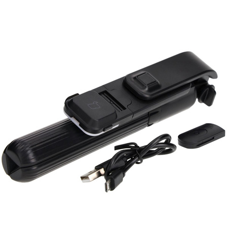 Kijek do selfie / tripod z lampą i pilotem Bizon Accessories Selfie Lamp, czarny