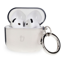 Elastyczne etui z karabińczykiem Bizon Case Headphone Clear do AirPods 4 przeźroczysto-czarne
