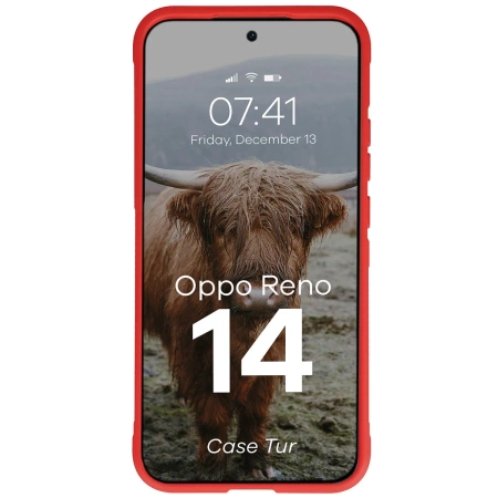 Pancerne etui Bizon Case Tur do Oppo Reno 14, czerwone