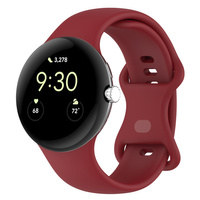 Silikonowy pasek Bizon Strap Watch Silicone S do Google Pixel Watch 3 (45mm), karminowy
