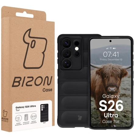 Pancerne etui Bizon Case Tur do Galaxy S26 Ultra, czarne