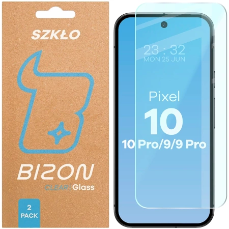 Szkło hartowane Bizon Glass Clear Duo do Google Pixel 10 / 10 Pro / 9 / 9 Pro, 2 sztuki