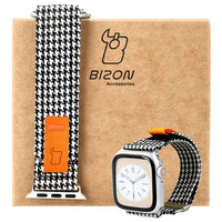 Pasek Bizon Strap Watch Urban do Apple Watch 38/40/41/42 mm, czarno-biała pepitka