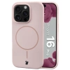 Silikonowe etui z pierścieniem magnetycznym Bizon Soft Case Magnetic do iPhone 16 Pro, jasnoróżowe