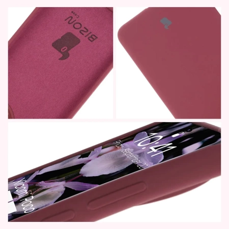 Silikonowe etui Bizon Soft Case do Xiaomi POCO F7 Pro, ciemnofioletowe