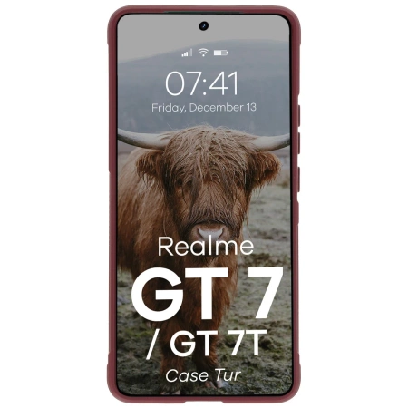 Pancerne etui Bizon Case Tur do Realme GT 7 / 7T, burgundowe