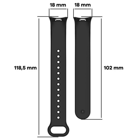 Silikonowy pasek Bizon Strap Watch Dots do Xiaomi Smart Band 10 / 9 / 9 NFC / 8, czarny