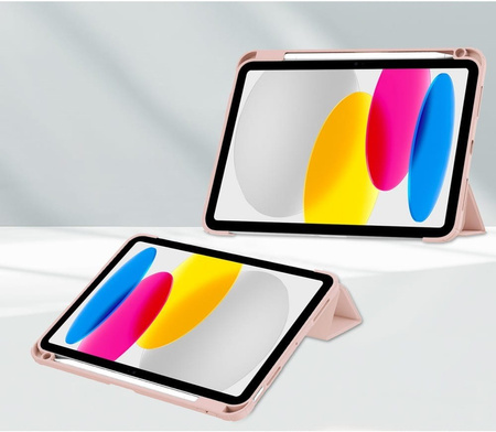 Etui Bizon Case Tab Clear Matt do Apple iPad 10 10.9 2022, różowozłote