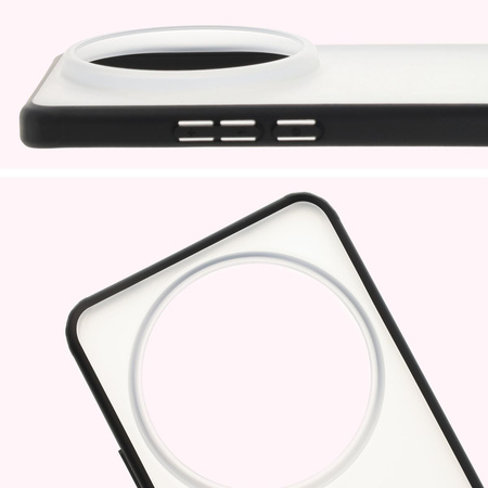 Etui Bizon Case Angelo do Xiaomi 15 Ultra, półprzezroczyste z czarną ramką