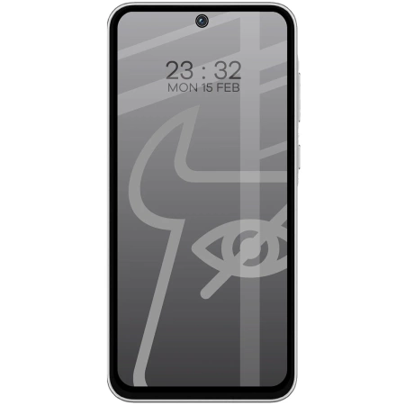 Prywatyzujące szkło hartowane Bizon Glass Edge Shadow Duo do Galaxy M35 5G / A35 5G / A55 5G, przyciemniane z czarną ramką, 2 sztuki