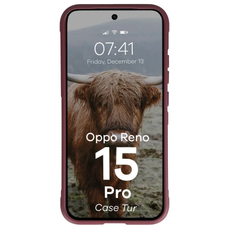Pancerne etui Bizon Case Tur do Oppo Reno 15 Pro, burgundowe