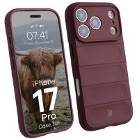 Pancerne etui Bizon Case Tur do iPhone 17 Pro, burgundowe