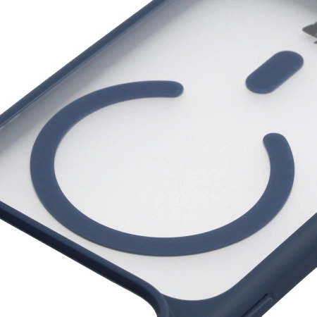 Etui z pierścieniem magnetycznym Bizon Case MatteO do iPhone 17 Pro, przydymione-granatowe