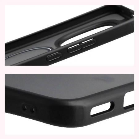 Etui z pierścieniem magnetycznym Bizon Case MatteO do Xiaomi Redmi Note 15 Pro Plus 5G, przydymione-czarne