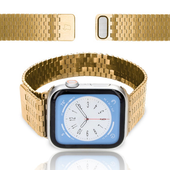 Pasek ze stali nierdzewnej Bizon Strap Watch Titanium do Apple Watch 44/45/46/49 mm, złoty