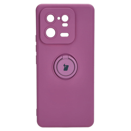 Etui Bizon Case Silicone Ring Sq do Xiaomi 13 Pro, ciemnofioletowe