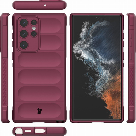 Pancerne etui Bizon Case Tur do Galaxy S22 Ultra, burgundowe