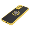Etui z uchwytem na palec Bizon Case Hybrid Ring do Motorola Moto G42 , przydymione z żółtą ramką