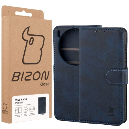 Etui z klapką Bizon Case Pocket do Vivo X300, granatowe